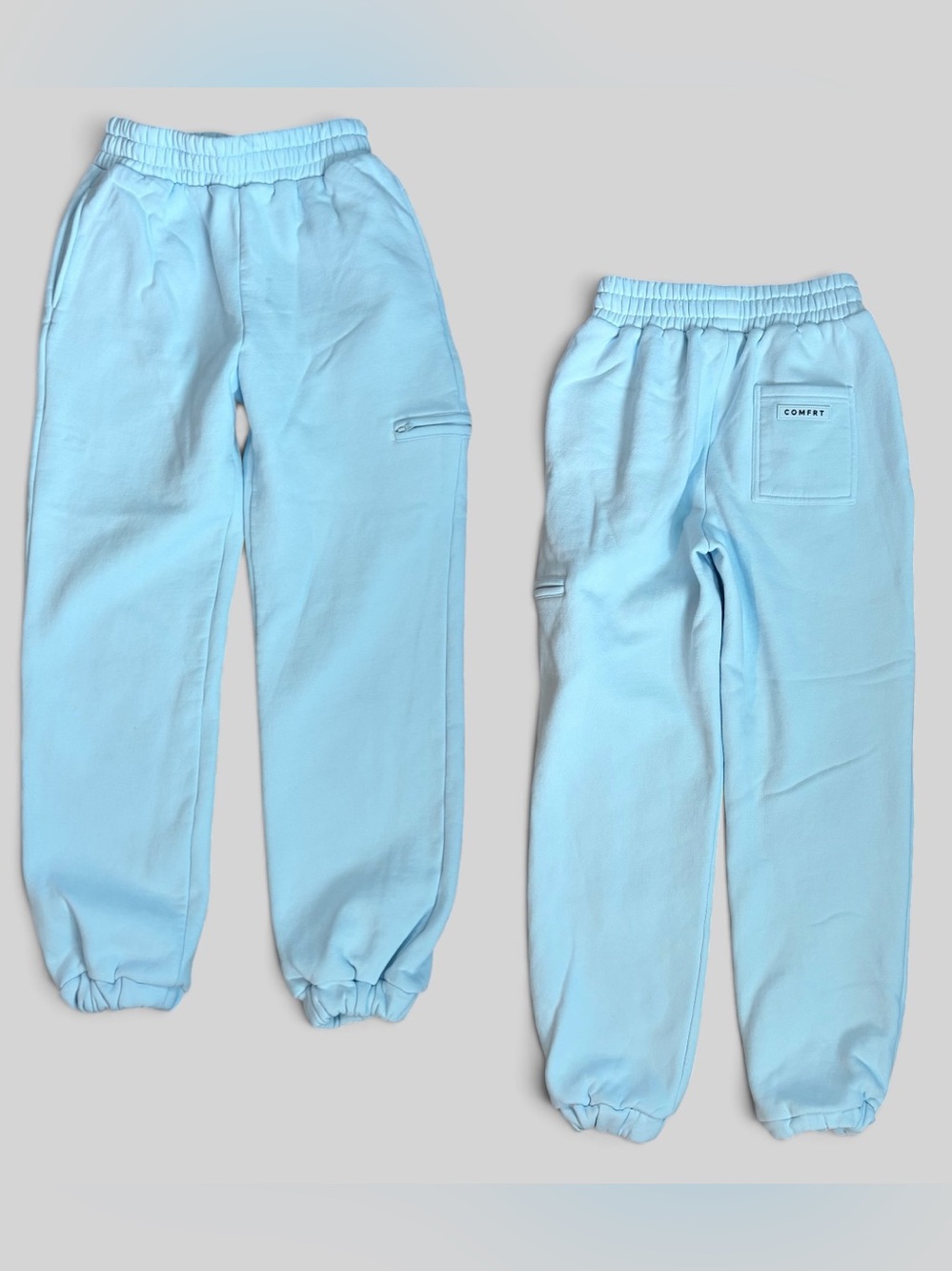 Comfrt Airplane Mode Travel Pants Sz XS Sweatpants Baby Blue Streetwear EUC
